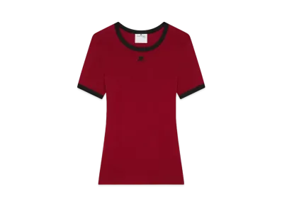 Courreges Signature Contrast T-Shirt "Grenat"