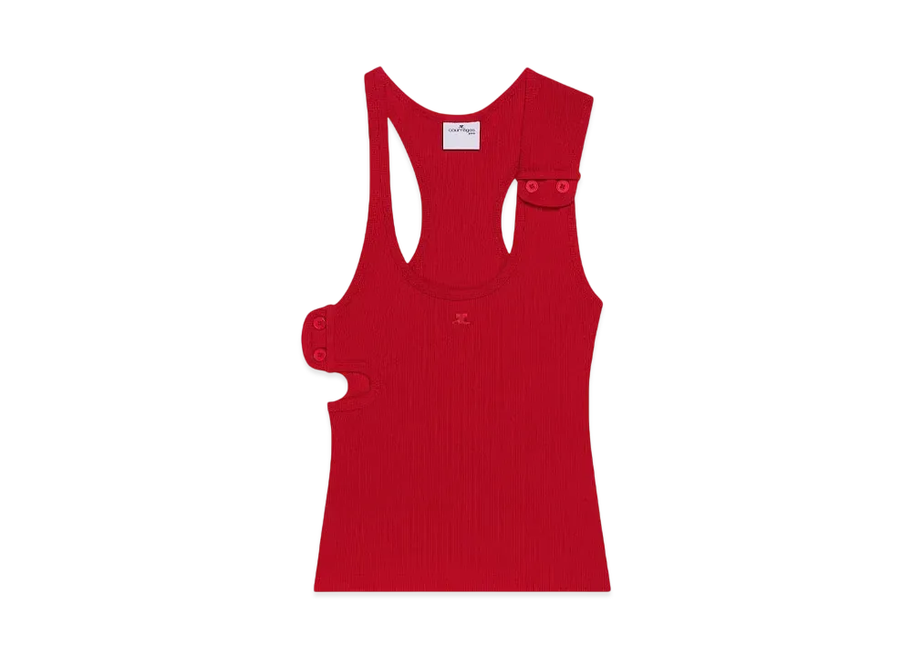 Courreges 90'S Rib Tank Top "Ruby"