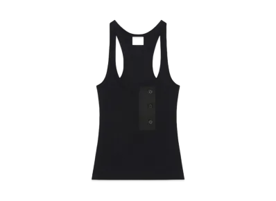 Courreges Oblique 90'S Rib Tank Top "Black"