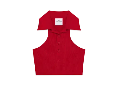 Courreges Scuba Knit Top "Ruby"
