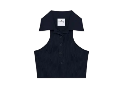 Courreges Scuba Knit Top "Black"