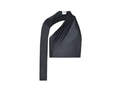 Courreges Slash Crop Top "Black"