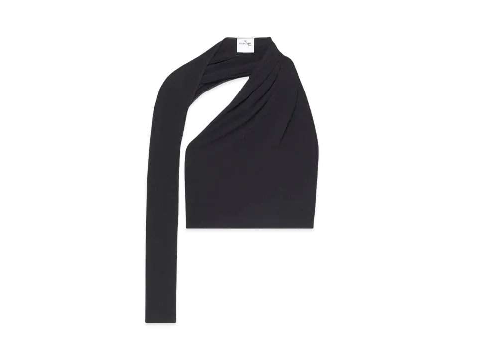 Courreges Slash Crop Top "Black"