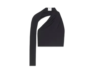 Courreges Slash Crop Top "Black"