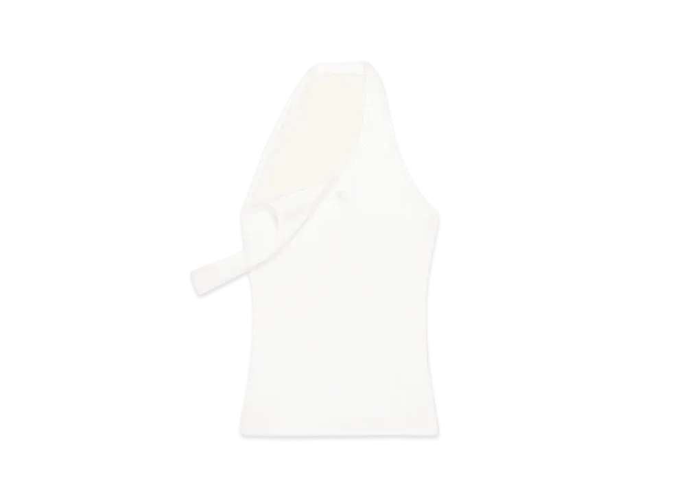 Courreges Asymmetric Rib 90'S Tank Top "Heritage White"