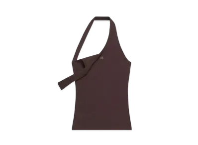 Courreges Asymmetric Rib 90'S Tank Top "Chocolate"