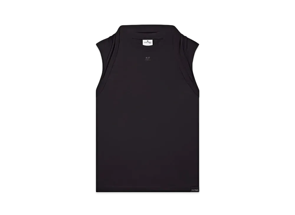 Courreges Draped Tank Top "Black"