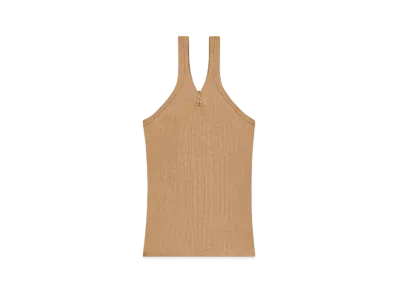 Courreges Zipped Tank Top "Toffee"