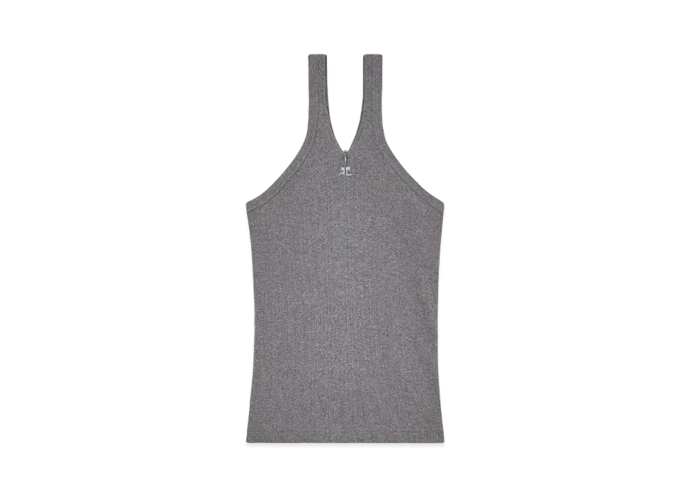 Courreges Zipped Tank Top "Dark Heather Grey"