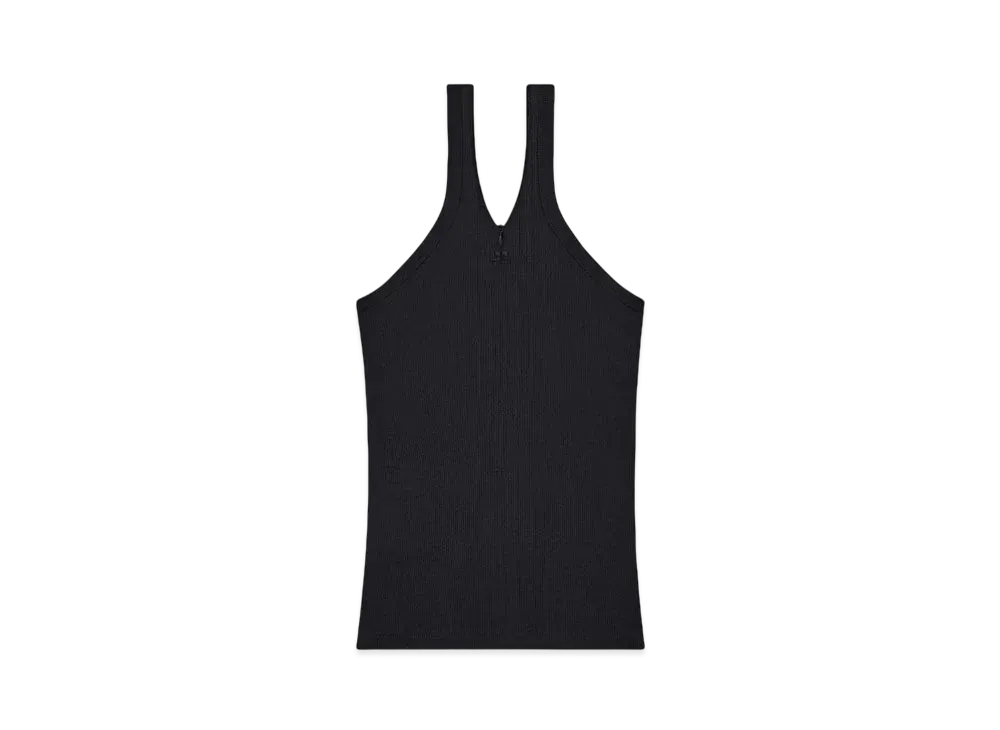 Courreges Zipped Tank Top "Black"