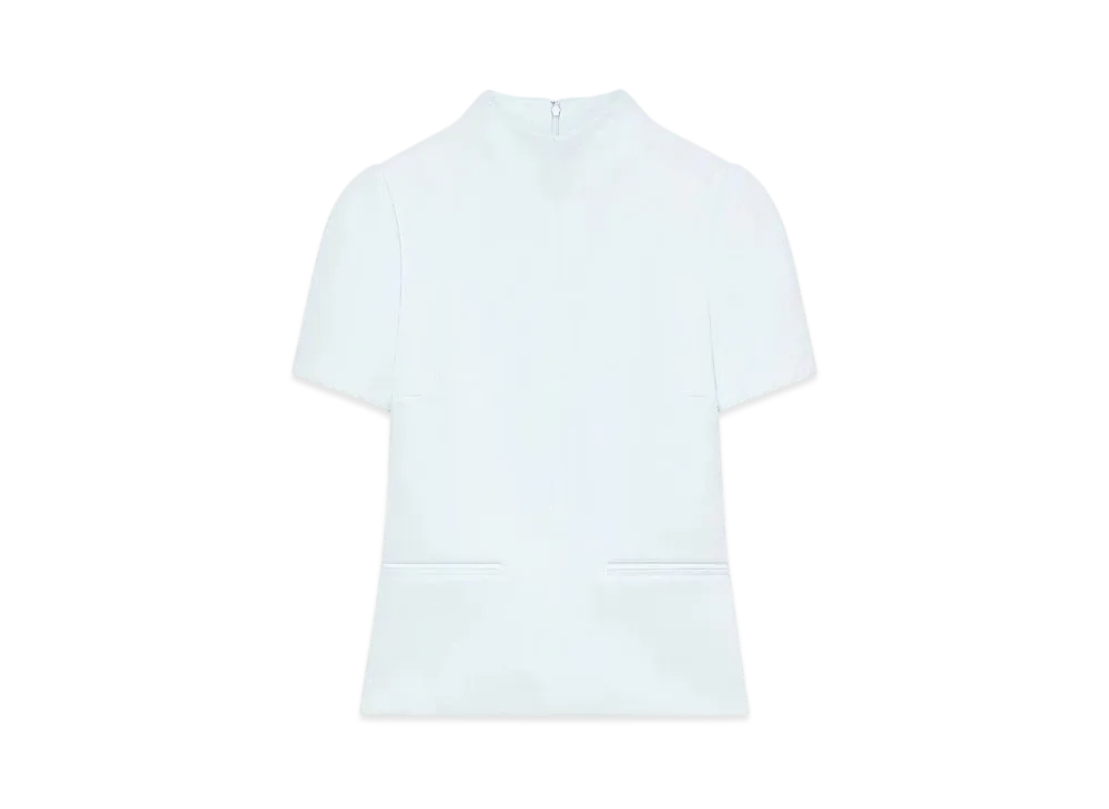 Courreges High Collar Twill Top "Iceberg"