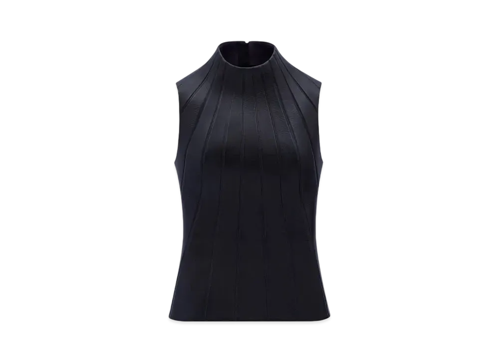 Courreges Radiant Leather Top "Black"