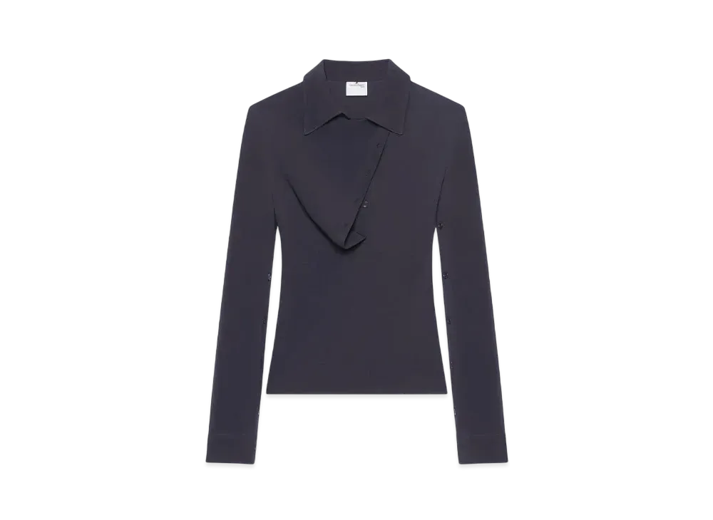 Courreges Oblique Polo Shirt "Black/Natural"