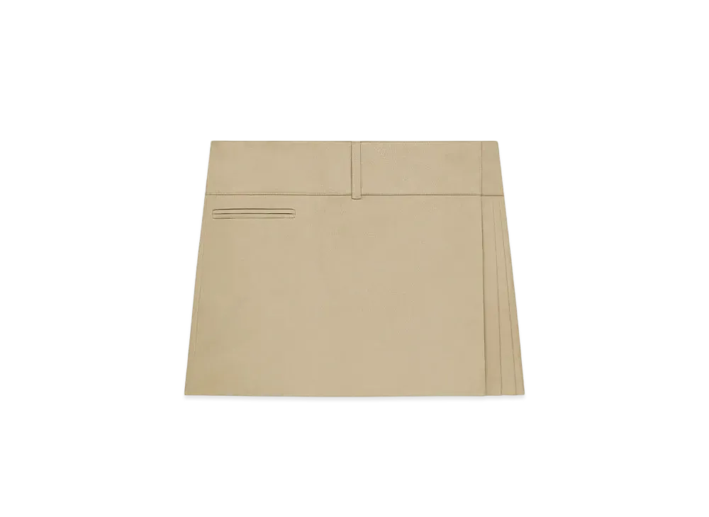 Courreges Belted Pleated Mini Skirt "Beige"