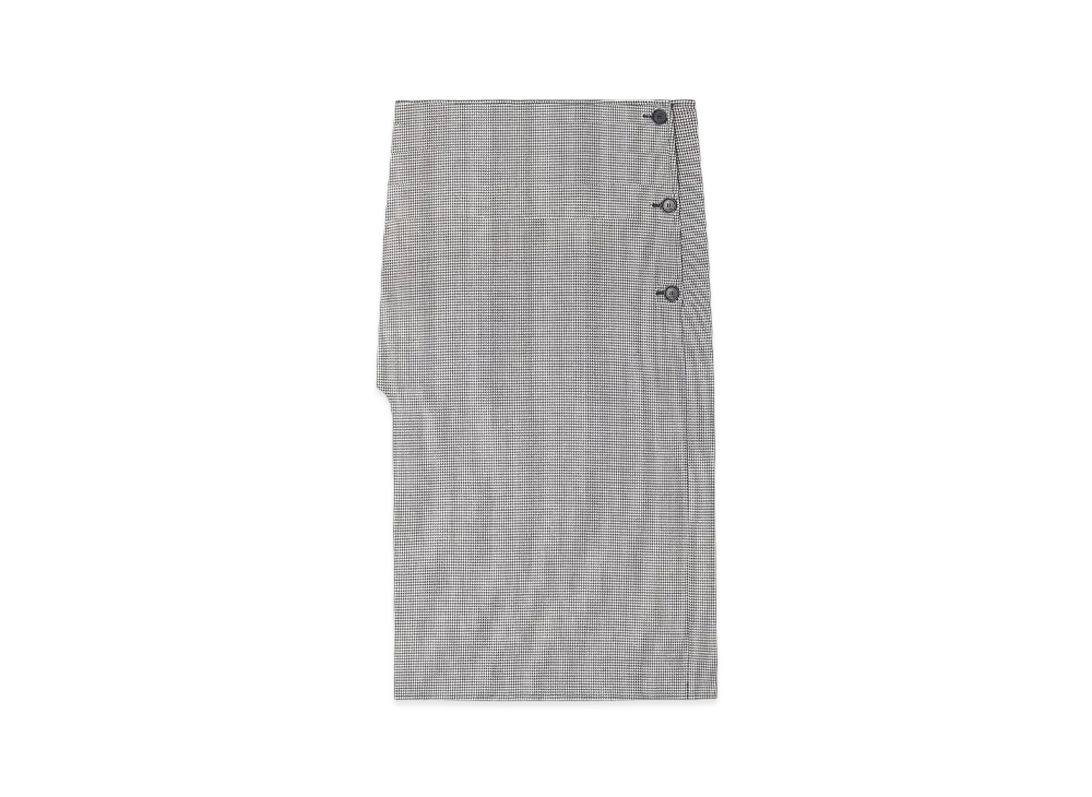 Courreges Oblique Houndstooth Midi Skirt "Black/Natural"