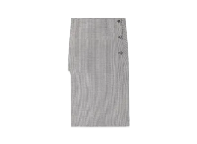 Courreges Oblique Houndstooth Midi Skirt "Black/Natural"