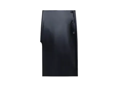 Courreges Latex Effect Oblique Skirt "Black"