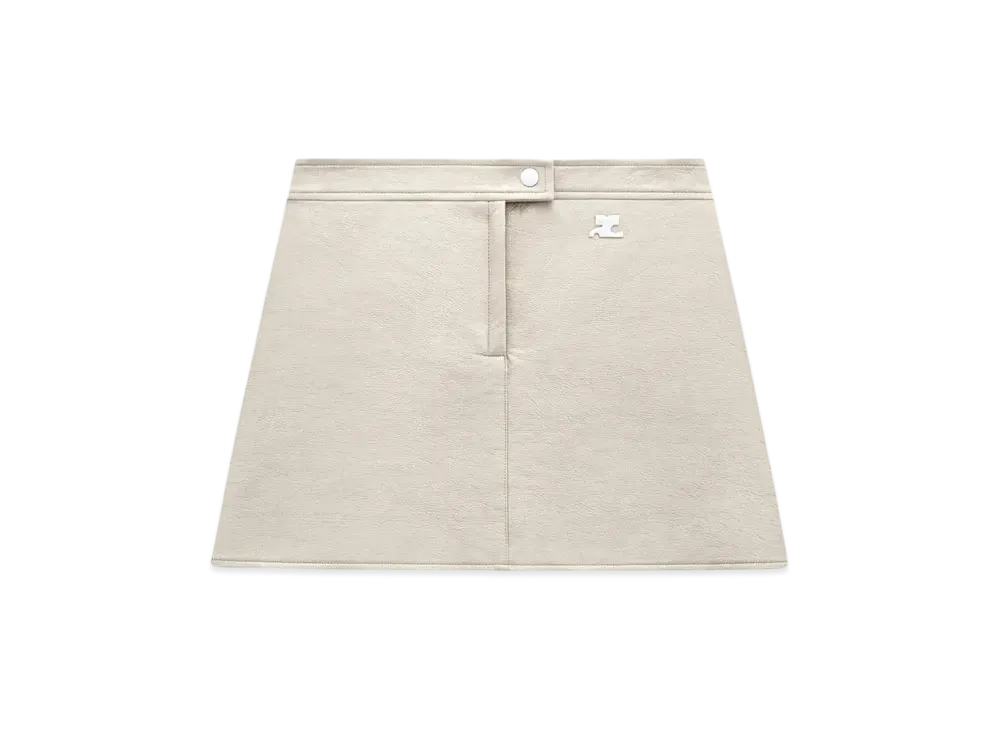 Courreges Reedition Vinyl Mini Skirt "Mastic Grey"