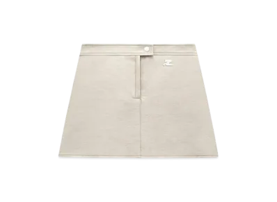 Courreges Reedition Vinyl Mini Skirt "Mastic Grey"