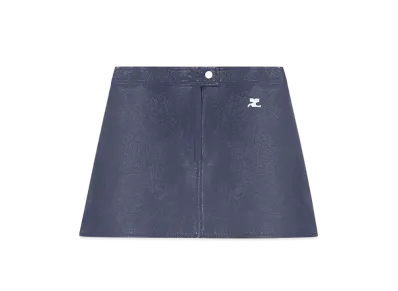 Courreges Reedition Vinyl Mini Skirt "Dusk Blue"