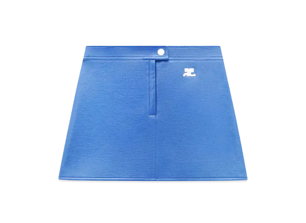Courreges Reedition Vinyl Mini Skirt "Blue"