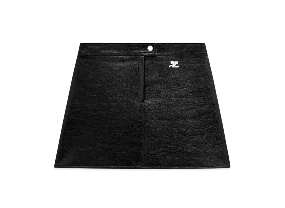 Courreges Reedition Vinyl Mini Skirt "Black"