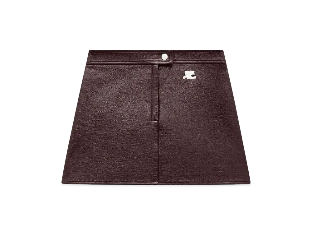 Courreges Reedition Vinyl Mini Skirt "Burgundy"