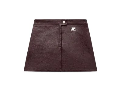 Courreges Reedition Vinyl Mini Skirt "Burgundy"