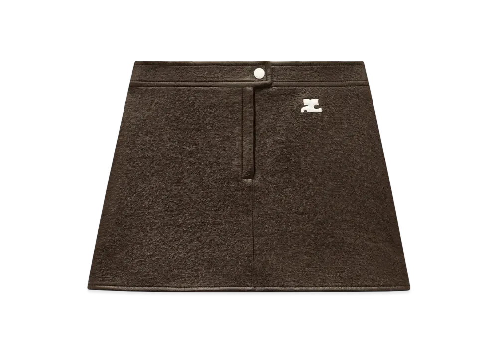 Courreges Reedition Vinyl Mini Skirt "Chocolate"