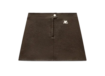 Courreges Reedition Vinyl Mini Skirt "Chocolate"