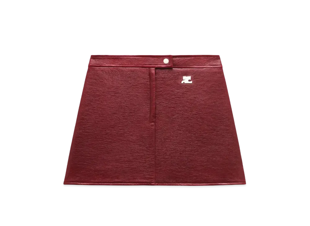 Courreges Reedition Vinyl Mini Skirt "Red"