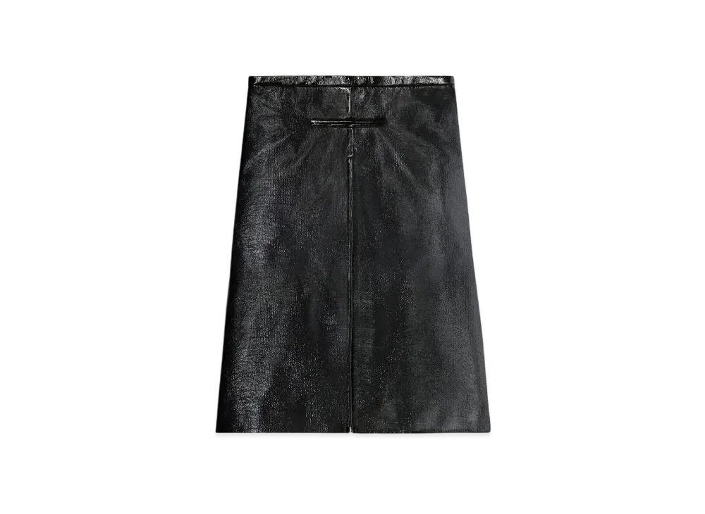 Courreges Tailored Zipped Vinyl Midi Skirt "Black"
