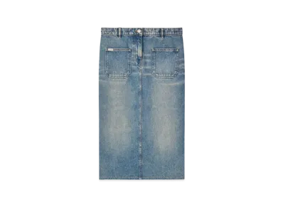 Courreges 2-Pocket Denim Skirt "Vintage Medium Blue"