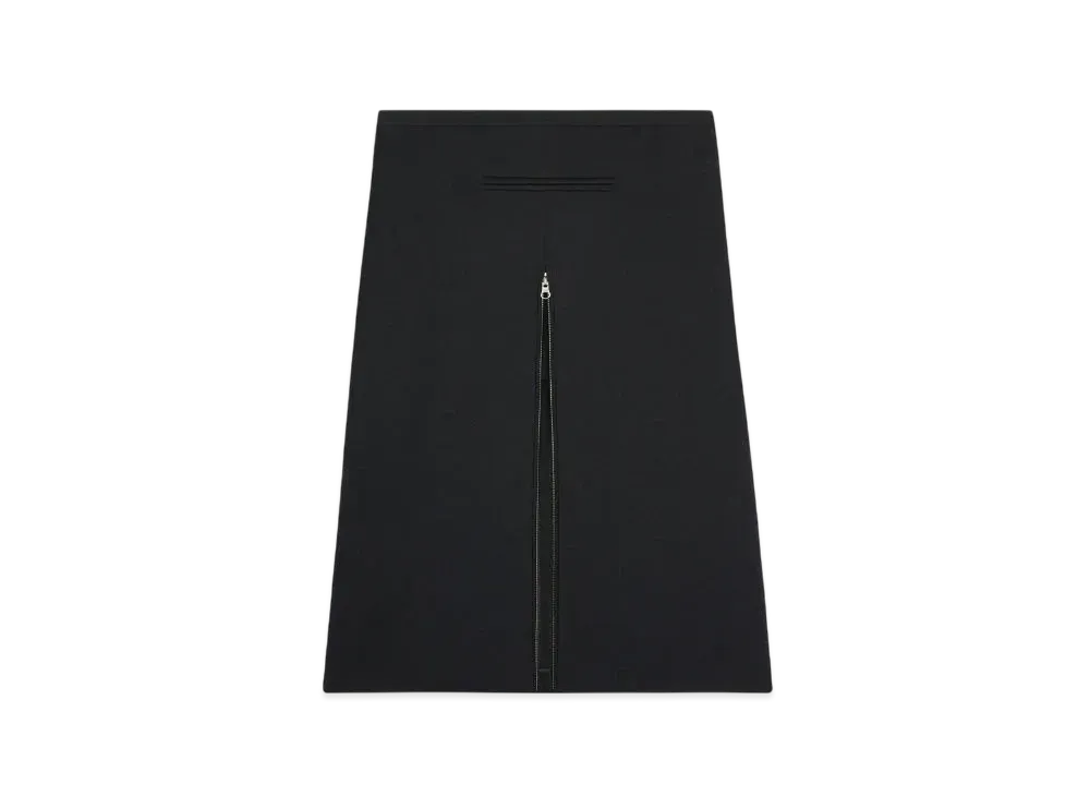 Courreges Tailored Zipped Twill Midi Skirt "Black"