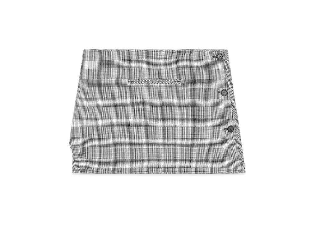 Courreges Oblique Prince Of Wales Mini Skirt "Black/Natural"