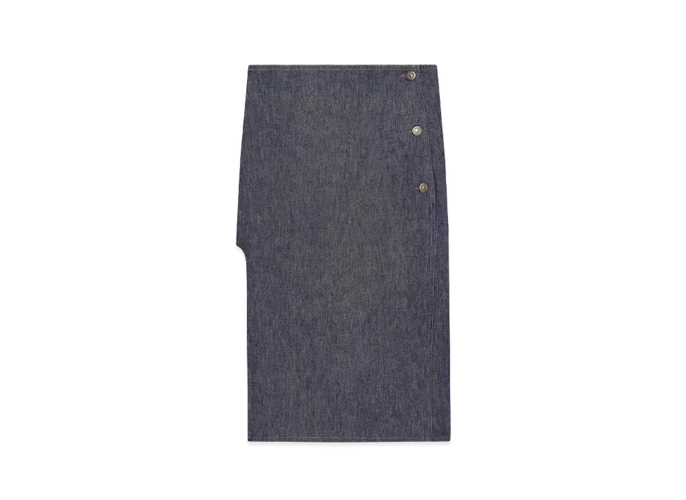 Courreges Centered Pocket Denim Skirt "Dark Heather Grey"