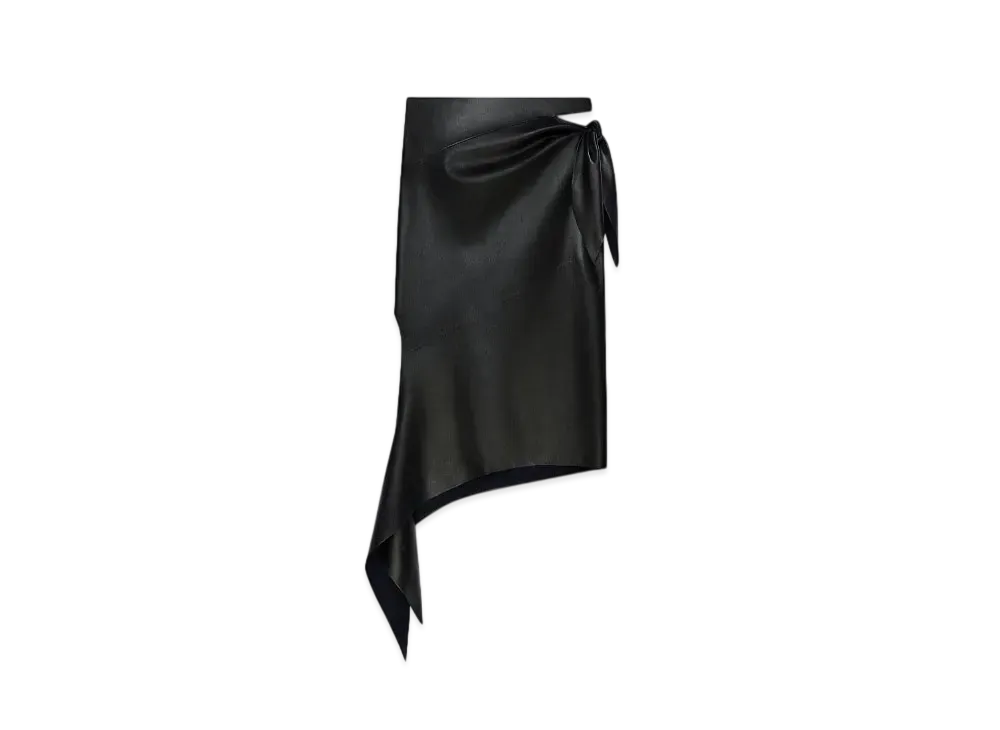 Courreges Slash Leather Skirt "Black"