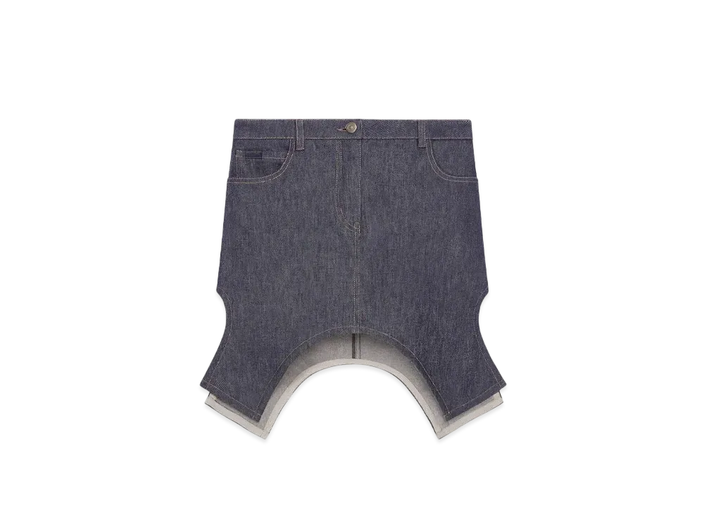 Courreges Reversed Mini Denim Skirt "Dark Heather Grey"