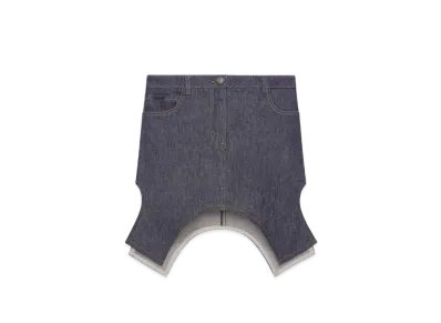 Courreges Reversed Mini Denim Skirt "Dark Heather Grey"