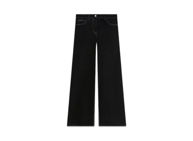 Courreges Hammer Topstitched Denim Baggy Pants "Black/Heritage White"