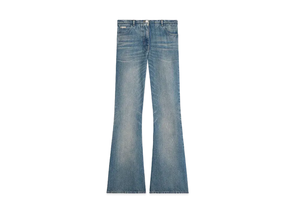 Courreges 70'S Denim Bootcut Pants "Vintage Medium Blue"