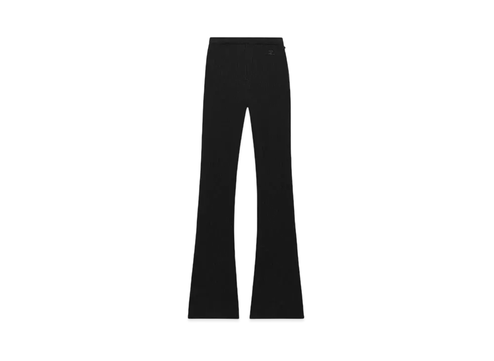 Courreges Reedition Rib Knit Pants "Black"