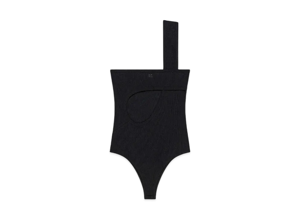 Courreges Loop 90'S Rib Bodysuit "Black"