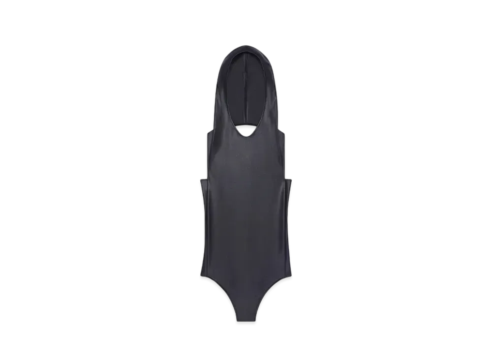 Courreges Jersey Hooded Bodysuit "Black"