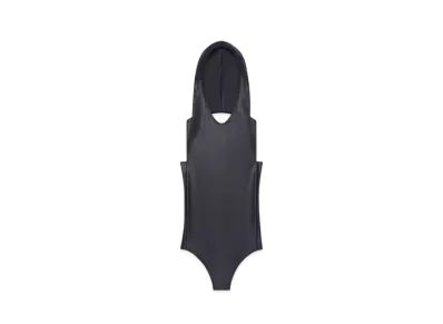 Courreges Jersey Hooded Bodysuit "Black"