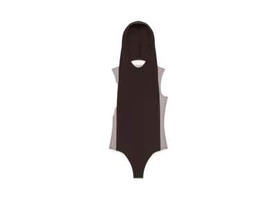 Courreges Illusion Hooded Bodysuit "Chocolate/Black"