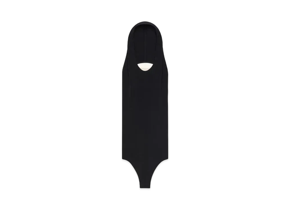 Courreges Illusion Hooded Bodysuit "Sand/Black"