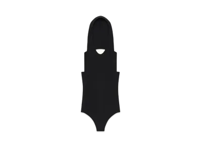 Courreges Illusion Hooded Bodysuit "Black"