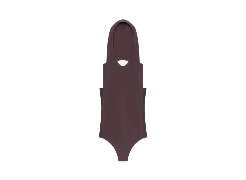 Courreges Illusion Hooded Bodysuit "Chocolate"