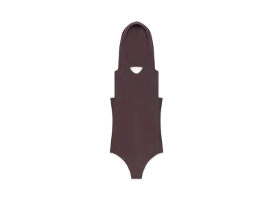 Courreges Illusion Hooded Bodysuit "Chocolate"